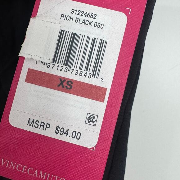 Vince Camuto V-Neck Short Sleeve Blouse Top Solid Rich Black Size XS NWT - Picture 12 of 12